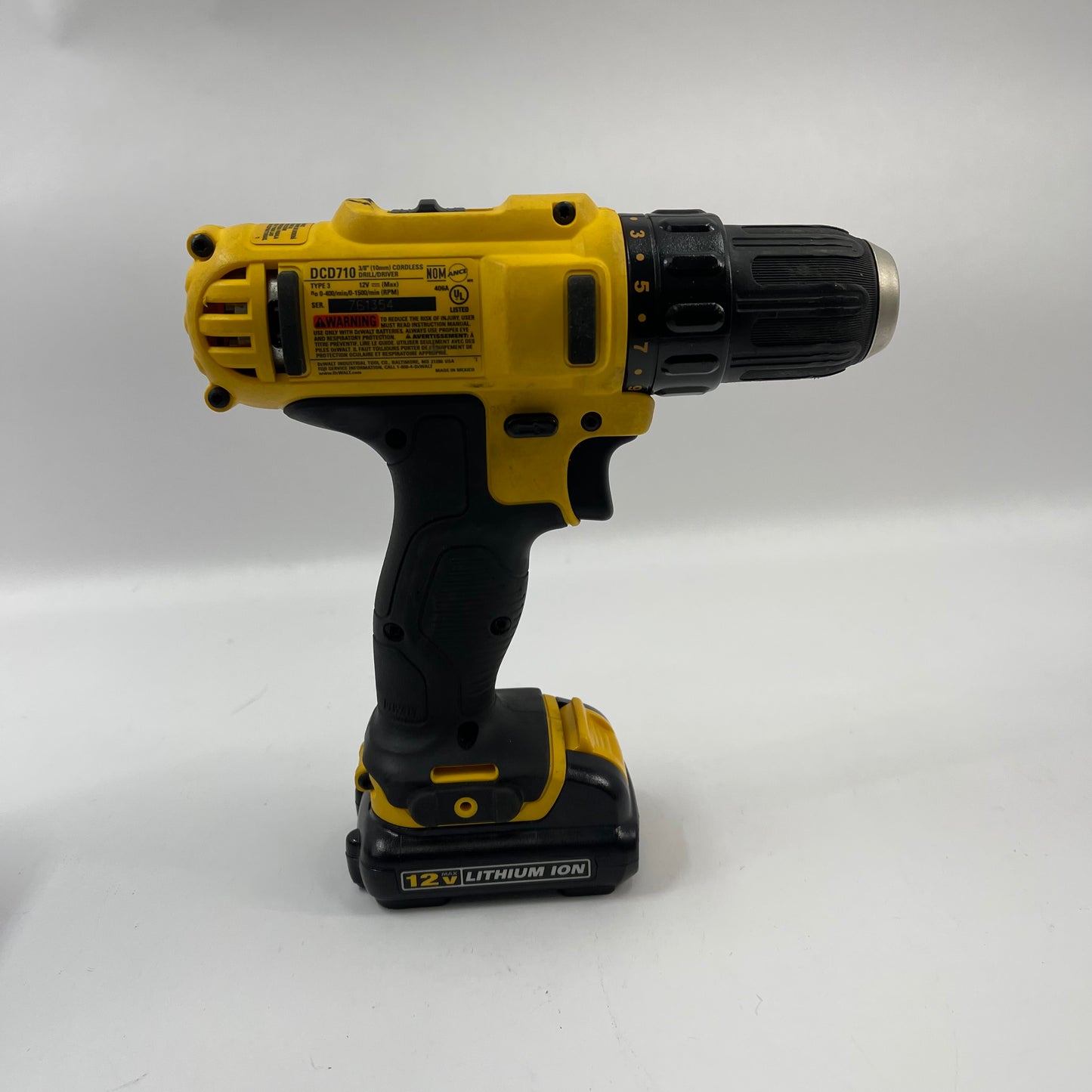 DeWalt DCD710 12V Max 3/8" (10mm) Cordless Drill Driver Kit
