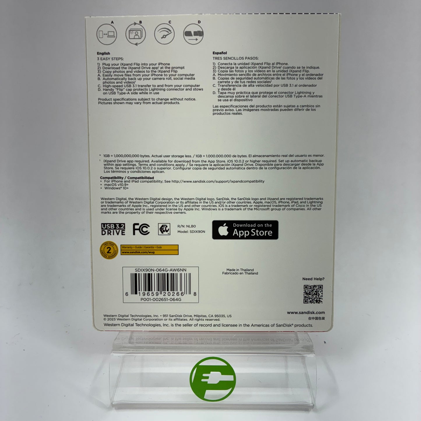 New SanDisk iXpand Flash Drive Flip 64GB USB/Lightning Flash Drive