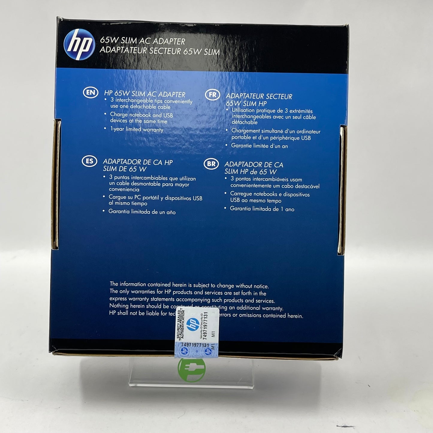 New HP 65W Slim AC Adapter Universal Laptop Charger H6Y82AA#ABA