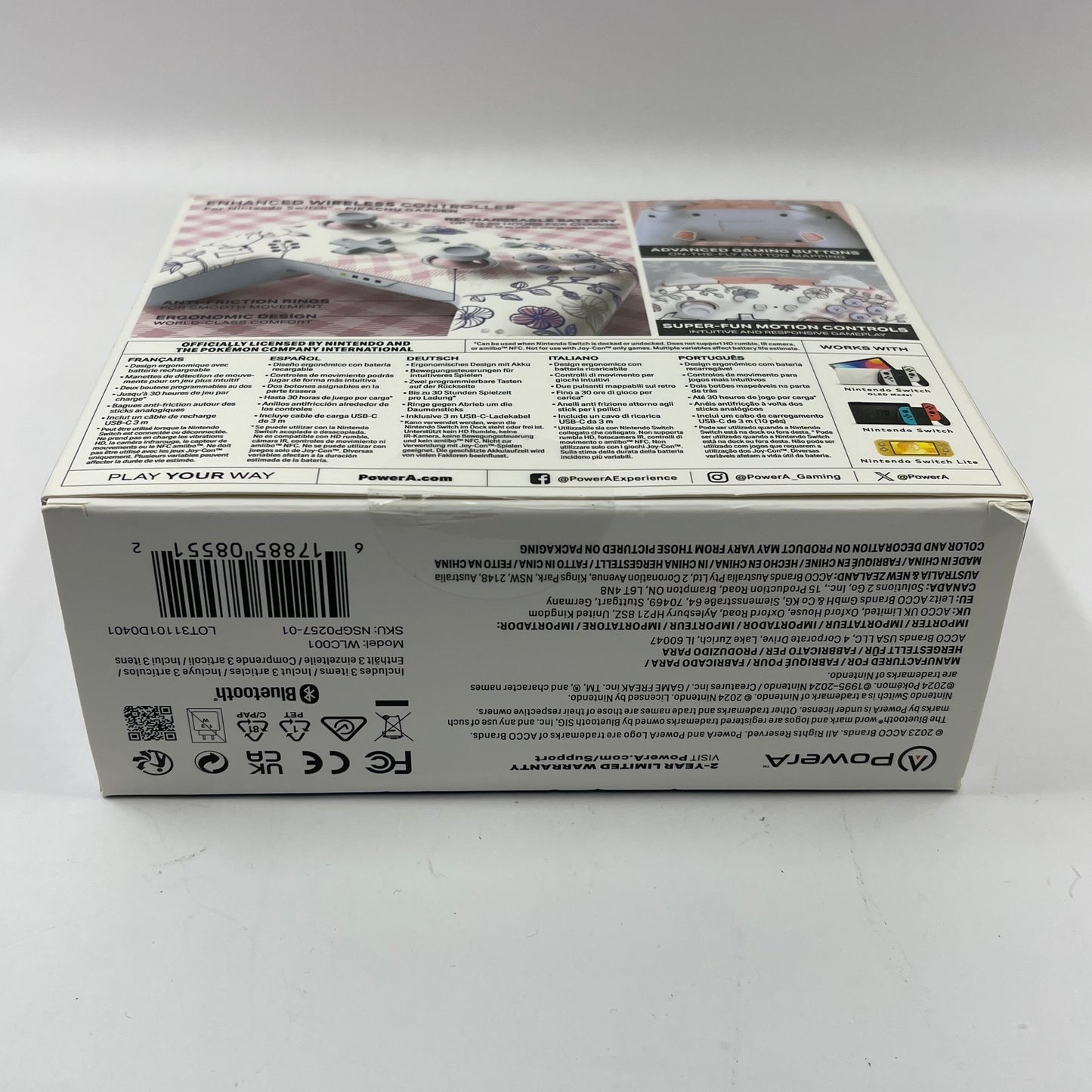 New PowerA Enhanced Wireless Controller Pokemon Pikachu Floral WLC001 For Switch