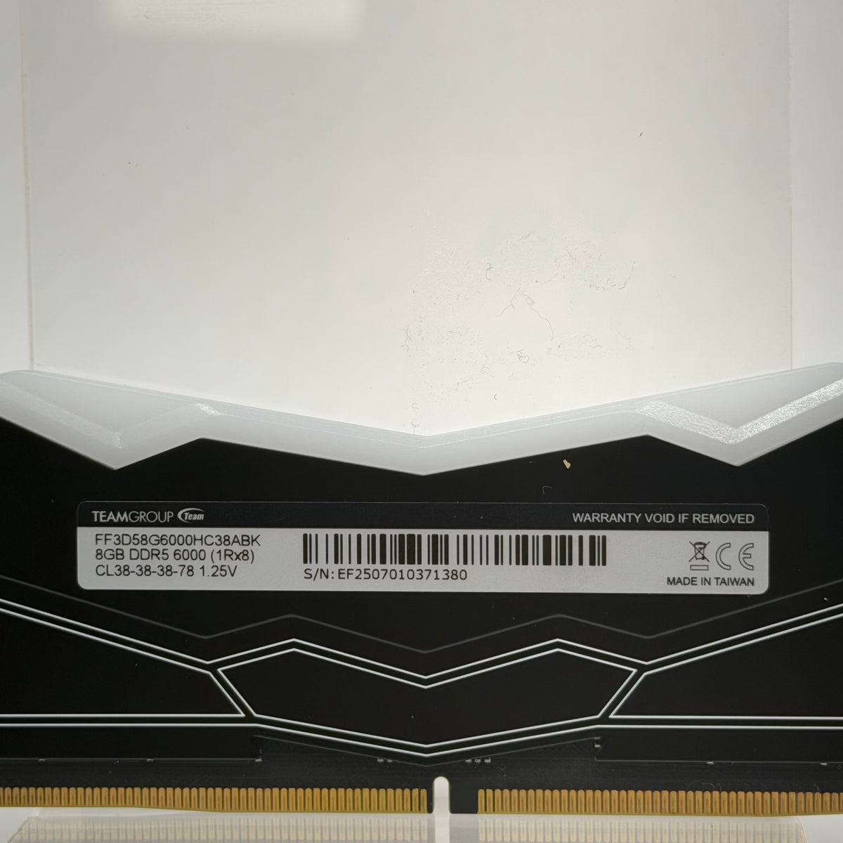 TeamGroup T-Force Delta RGB 8GB (1x8GB) RAM DDR5 6000MHz FF3D58G6000HC38ABK