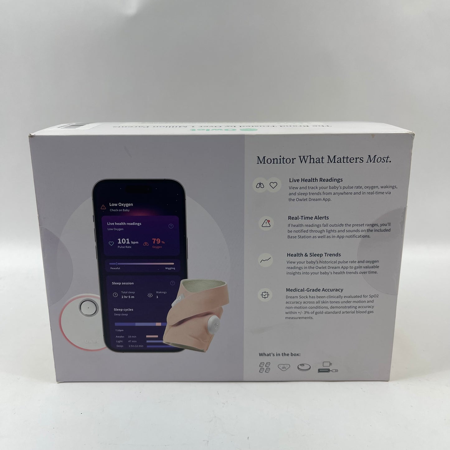 New Owlet Dream Sock Baby Monitor Pink BM06N20MCJ
