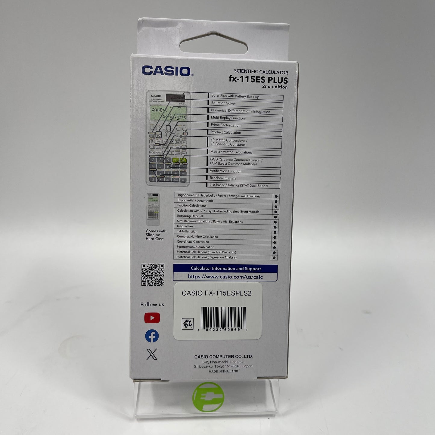 New Casio FX-115ES Plus Scientific Calculator White