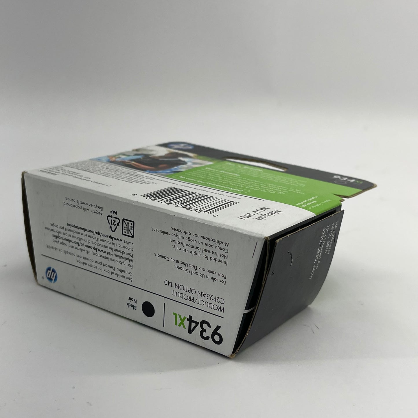 New HP 934XL Black Ink Cartridge Prod Date Nov 2021