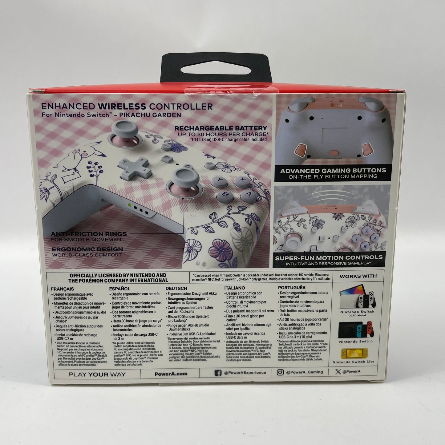 New PowerA Enhanced Wireless Controller Pokemon Pikachu Floral WLC001 For Switch