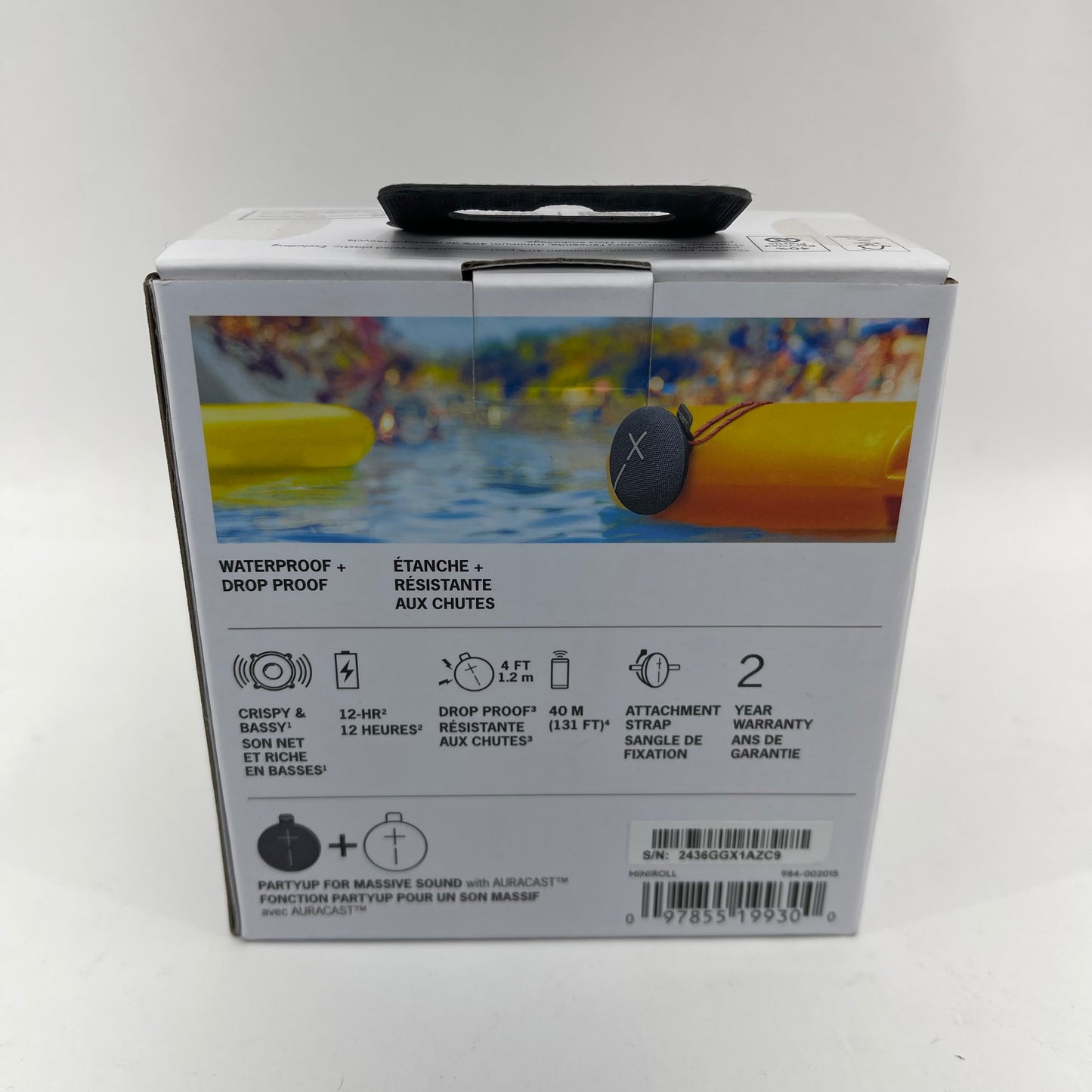 New Ultimate Ears MINIROLL Waterproof Wireless Portable Bluetooth Speaker SR0197