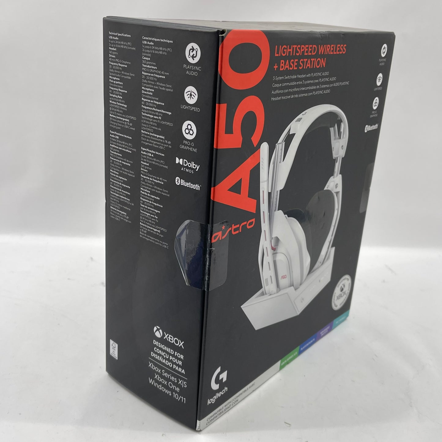 New Logitech A50 Wireless + Base Station Gaming Headset White 939-002229
