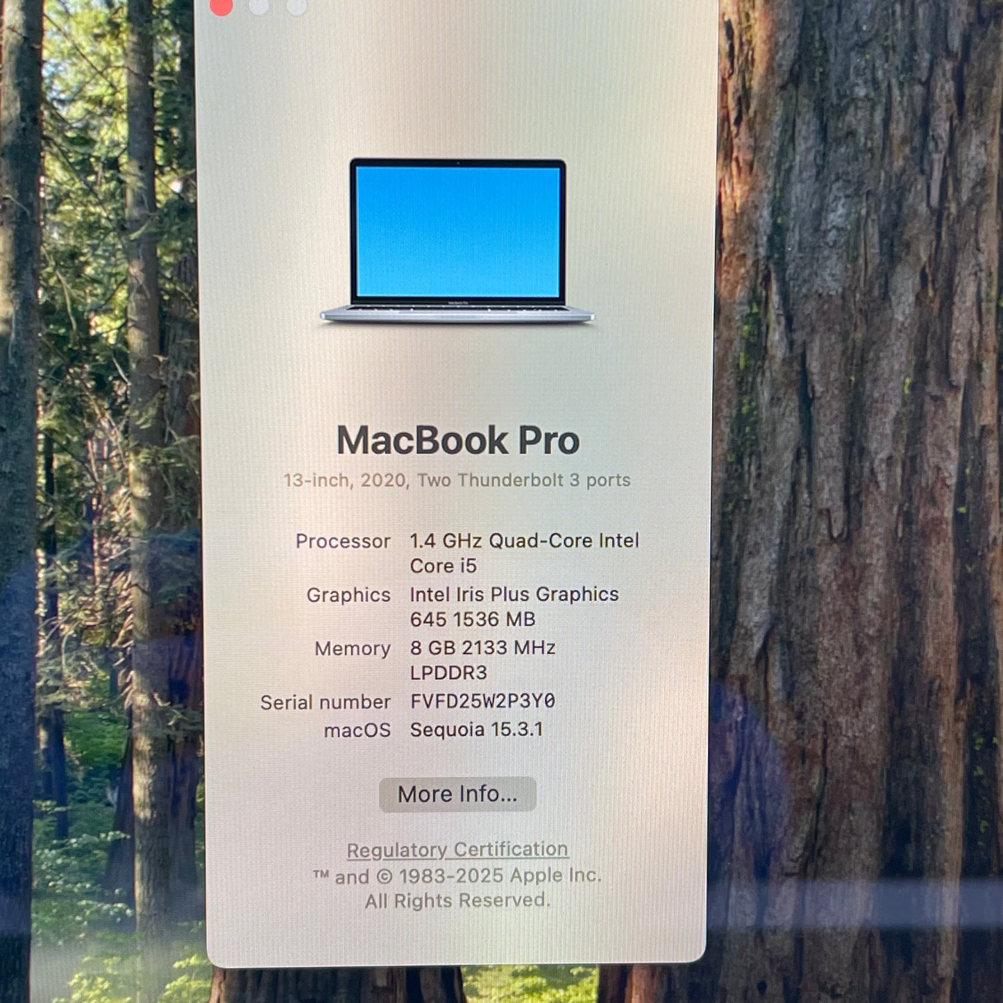 2020 Apple MacBook Pro 13" i5 1.4GHz 8GB RAM 512GB SSD Space Gray A2289