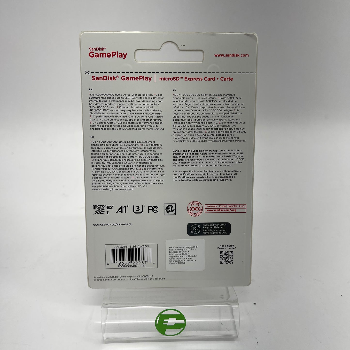 New SanDisk 512GB GamePlay MicroSD Card SDSQXFN-512G-AW6GN