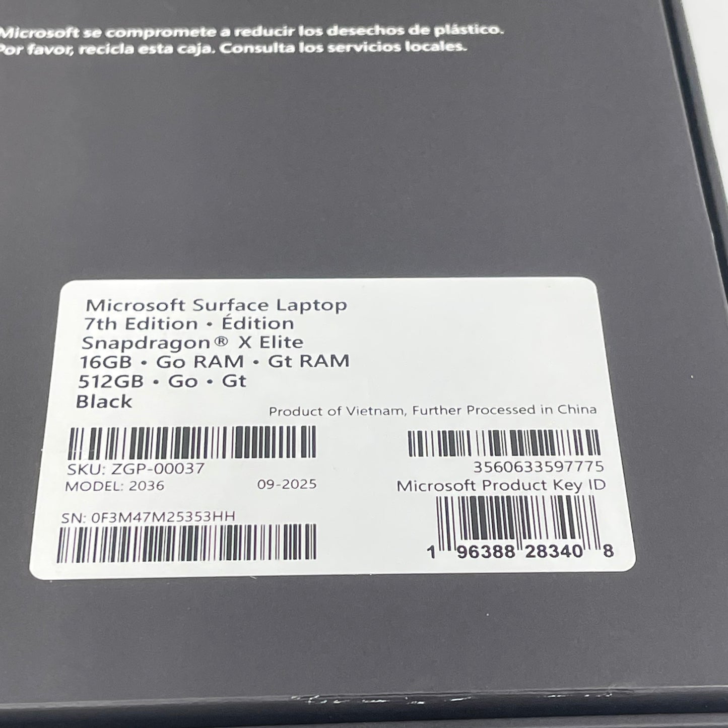 New Microsoft Surface Laptop 7 2036 13.8" Snapdragon X Elite 16GB RAM 512GB SSD