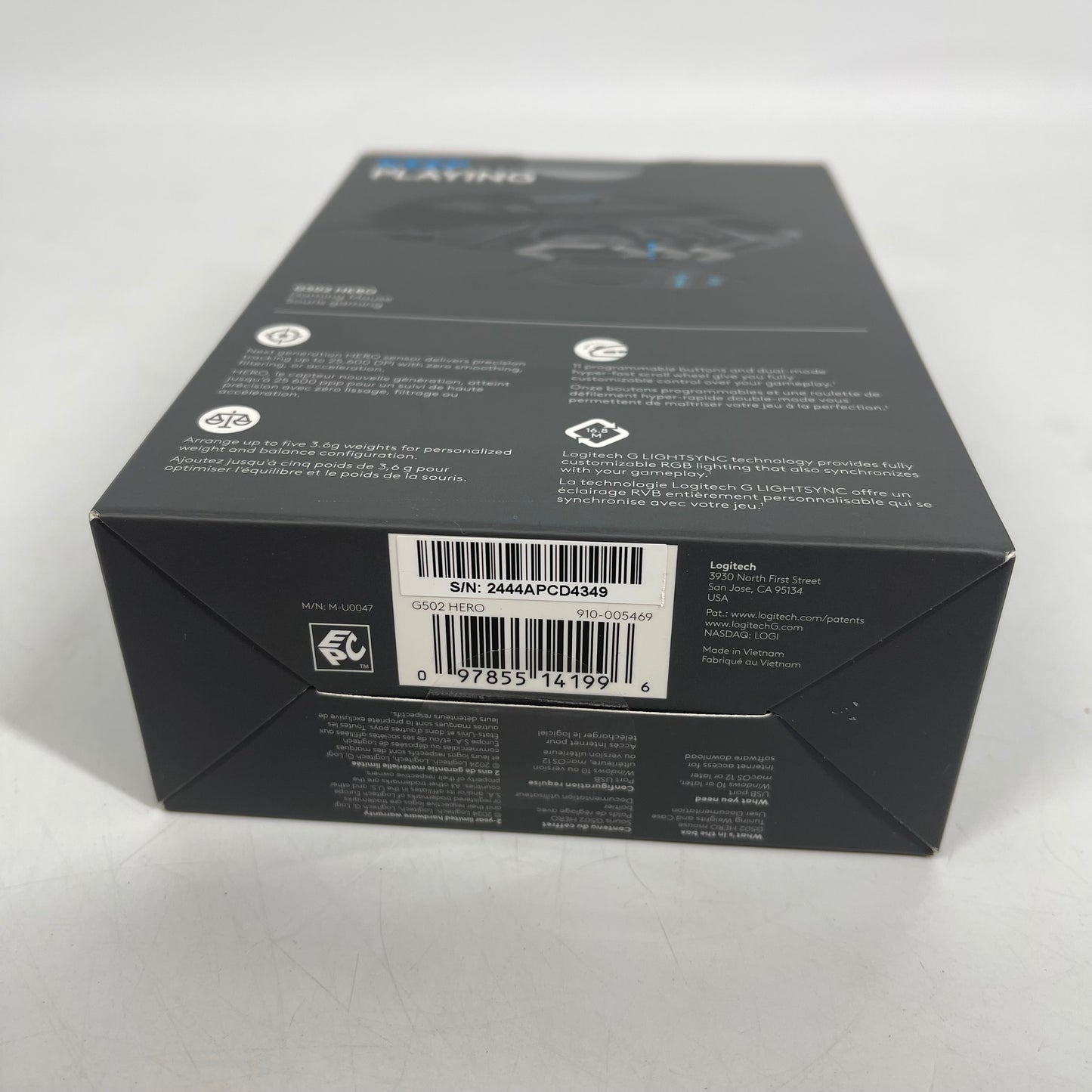 New Logitech G502 HERO Wired Optical Gaming Mouse with RGB Lighting 910-005469