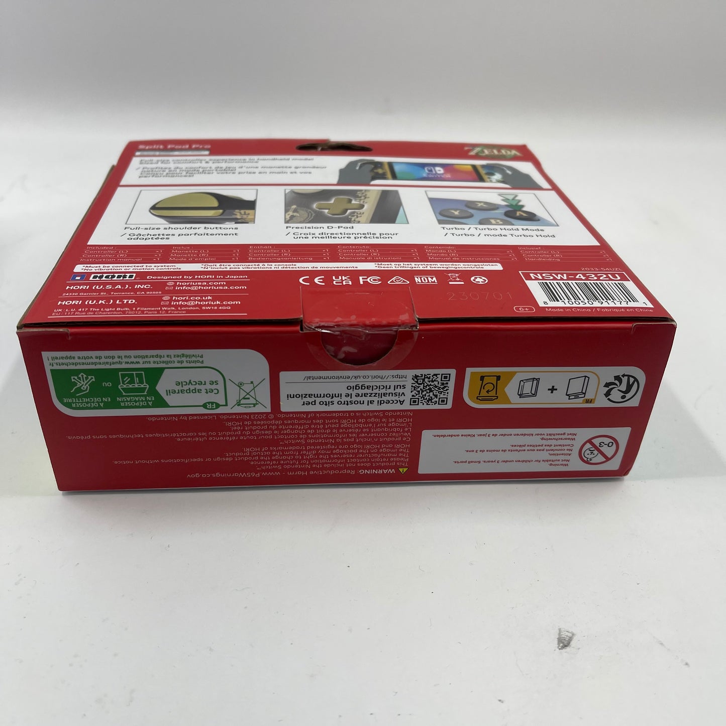 New Hori Split Pad Pro Zelda: Tears of the Kingdom Edition NSW-432U For Switch