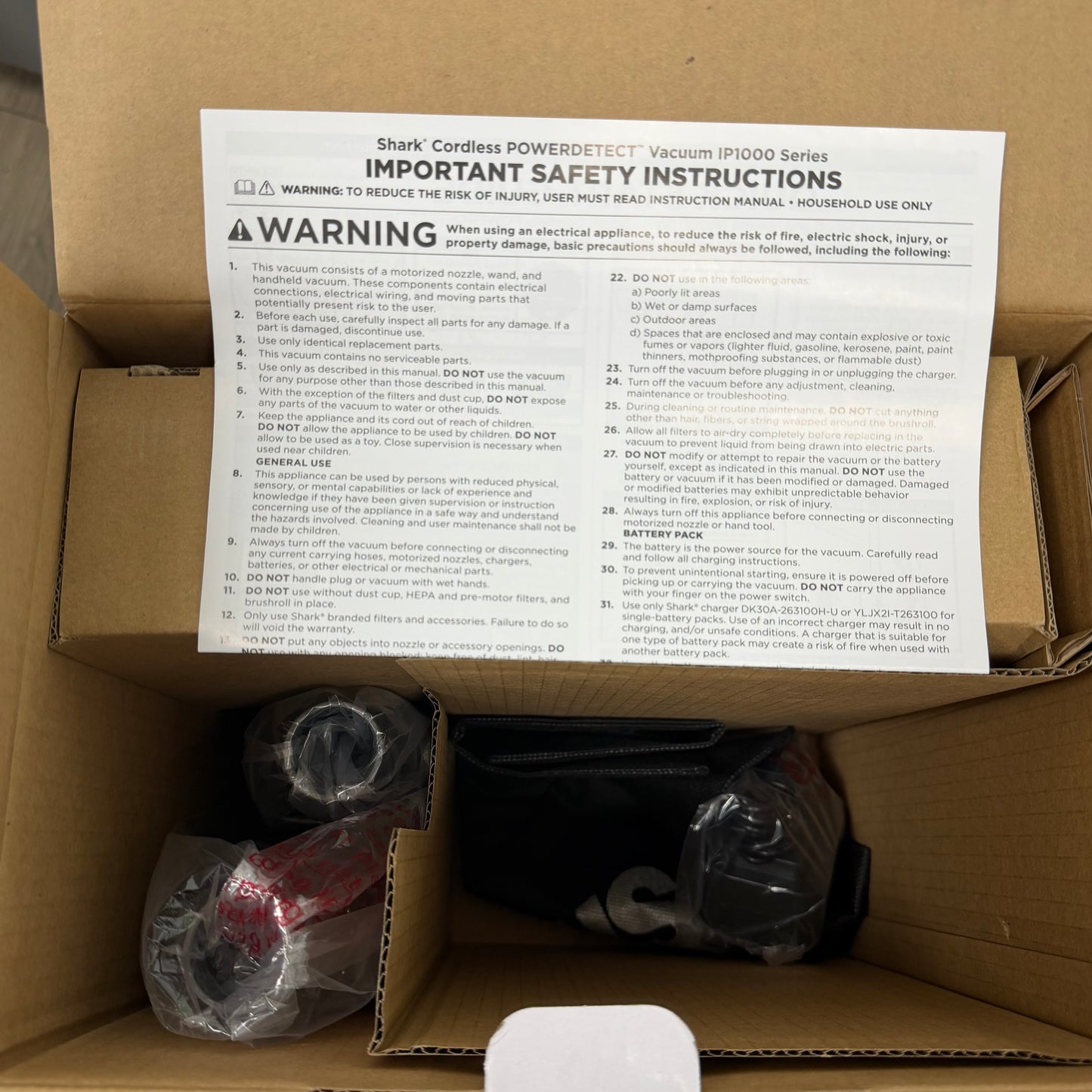 New Shark Powerdetect Cordless Stick Vacuum Cleaner IP1250