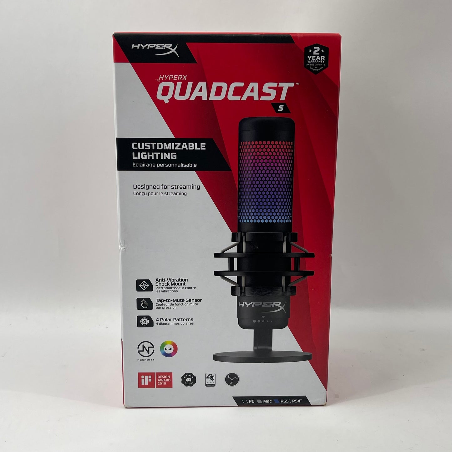 New HyperX Quadcast S Condenser USB Microphone QDC001