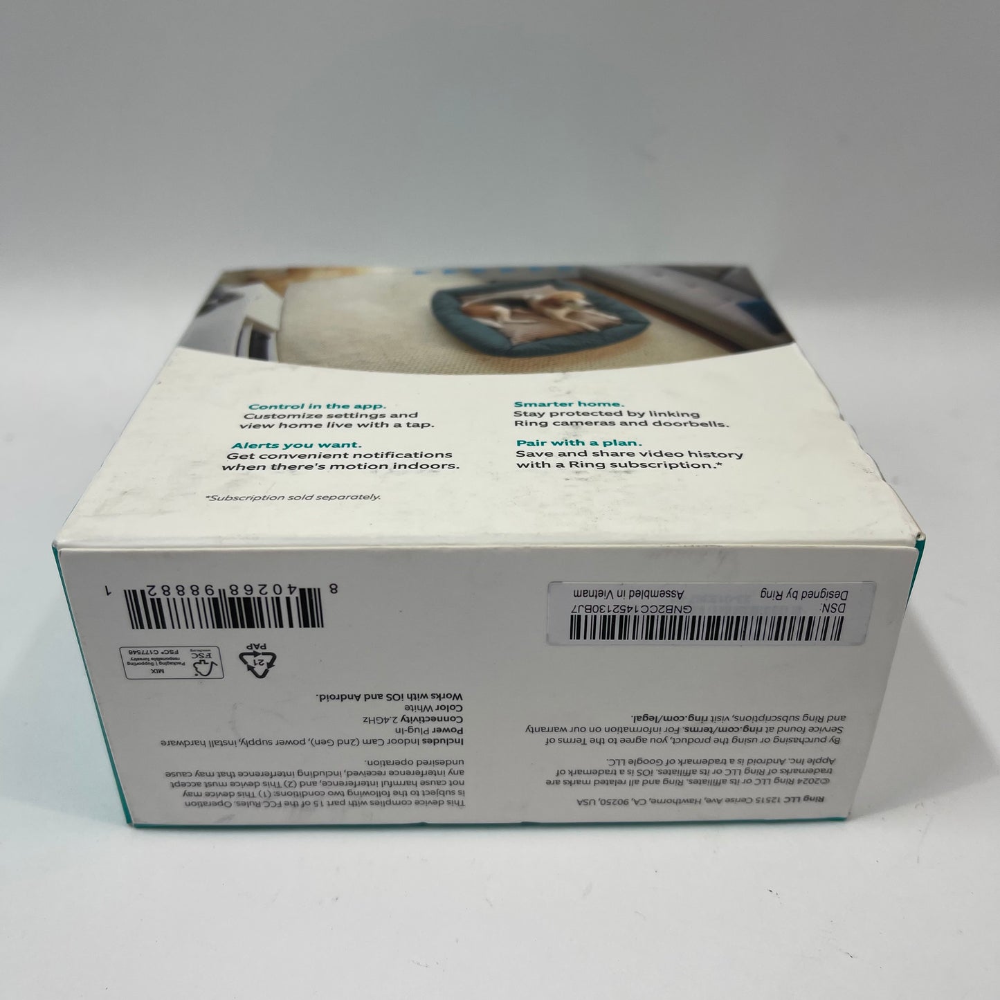 New Ring Indoor Cam Plug in Security Camera