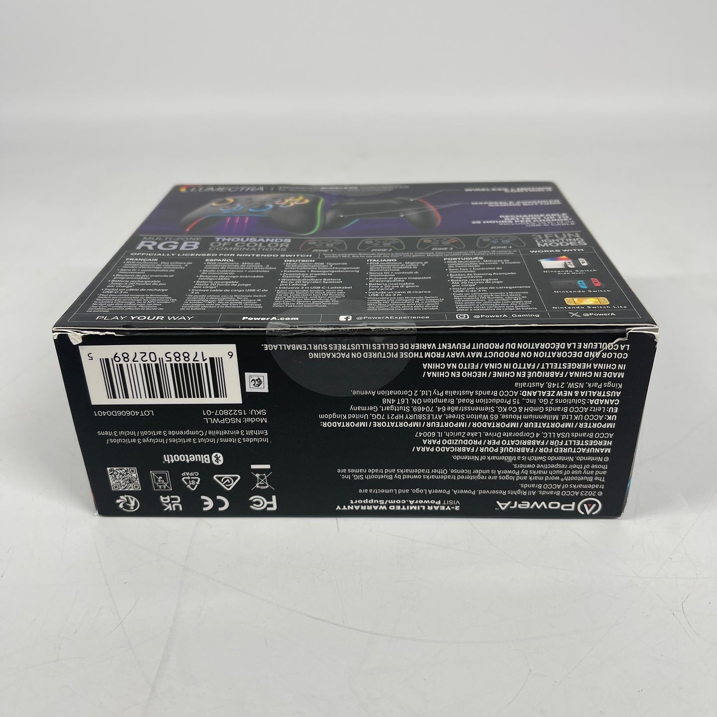New PowerA Enhanced Wireless Controller Black 1522807-01 For Nintendo Switch
