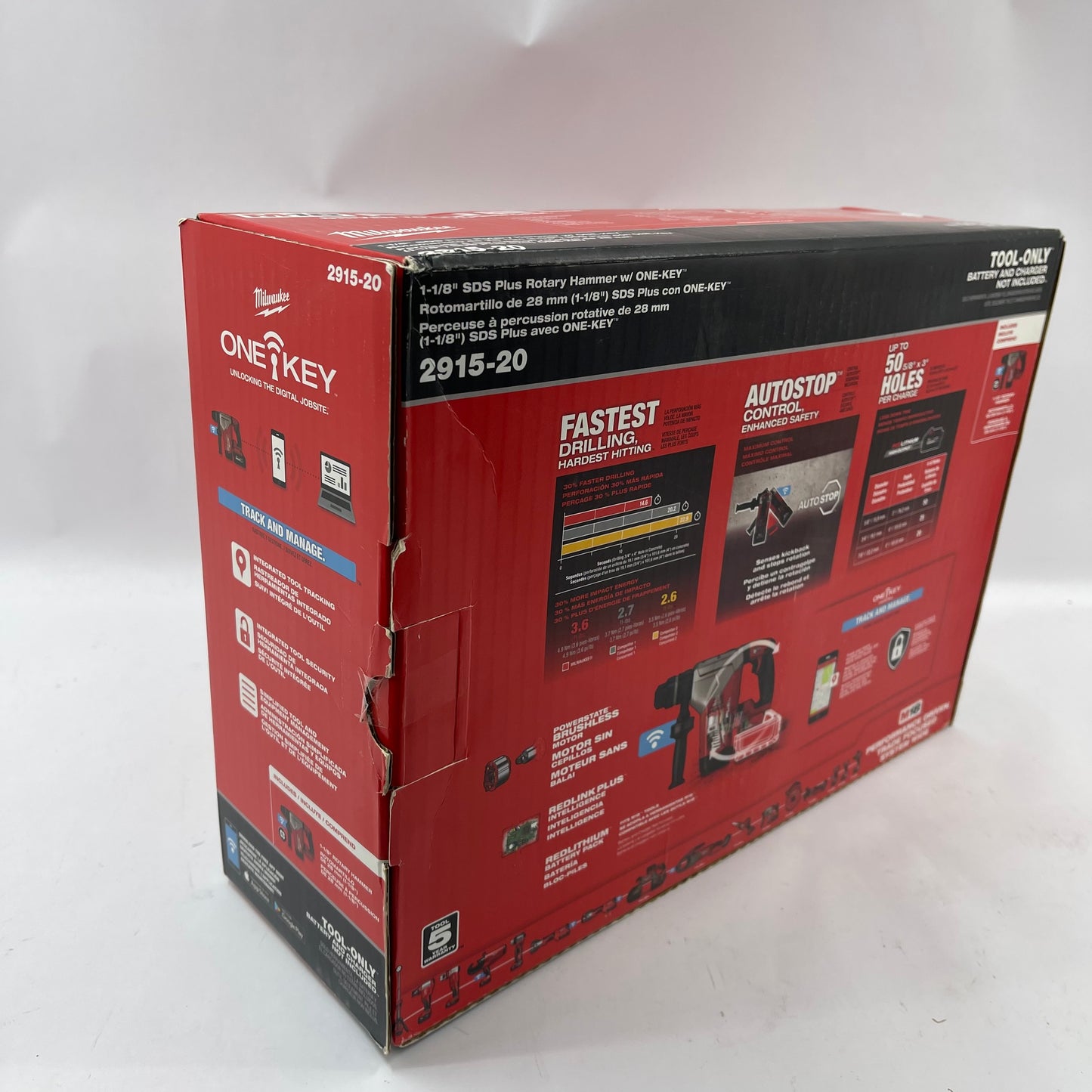 New Milwaukee 2915-20 M18 18V Fuel SDS Plus Rotary Hammer Tool Only