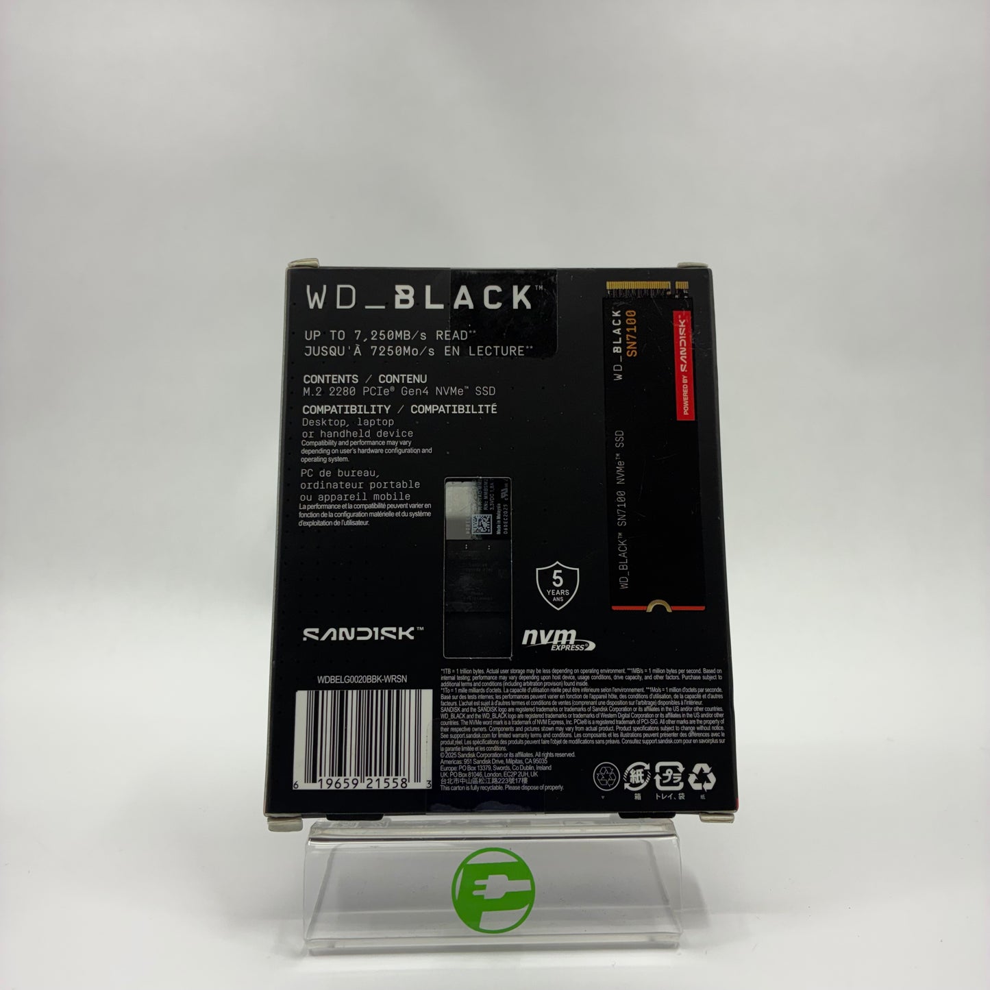 New SanDisk 2280mm Extreme Portable SSD 2TB M.2 NVMe Gen 4.0 x 4 SSD