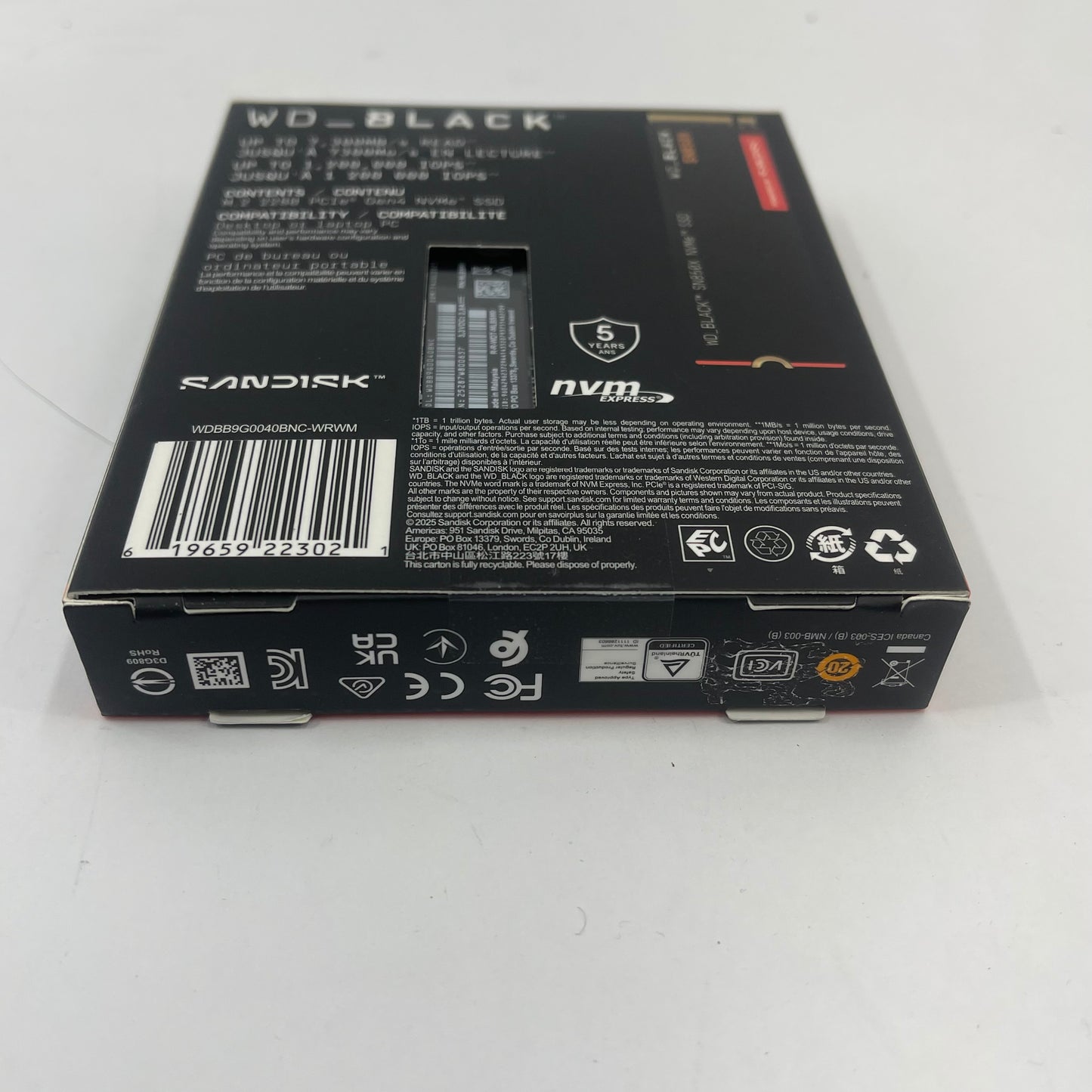 New Western Digital WD_Black SN850X 4TB 2280mm M.2 NVMe Gen 4.0 x 4 SSD