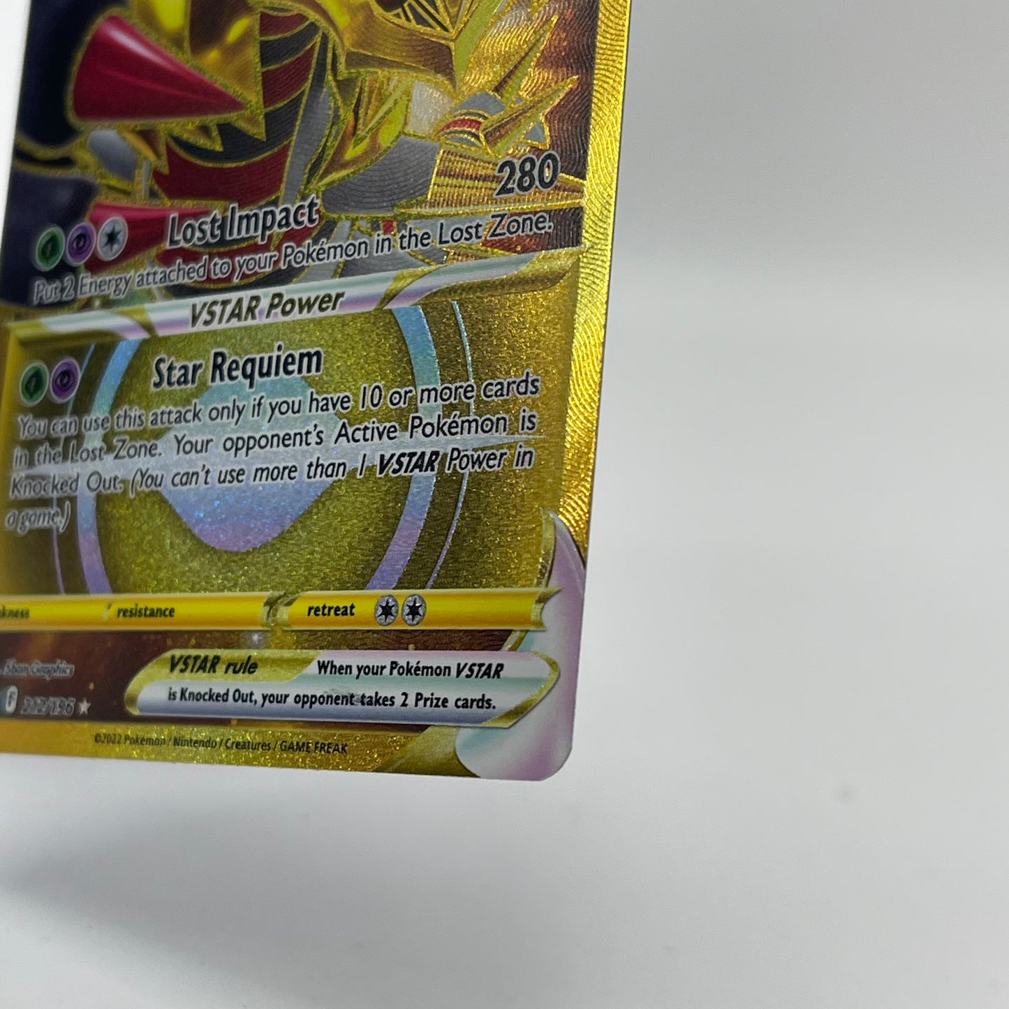 Pokemon TCG Lost Origin Giratina VSTAR #212 Trading Card 212/196