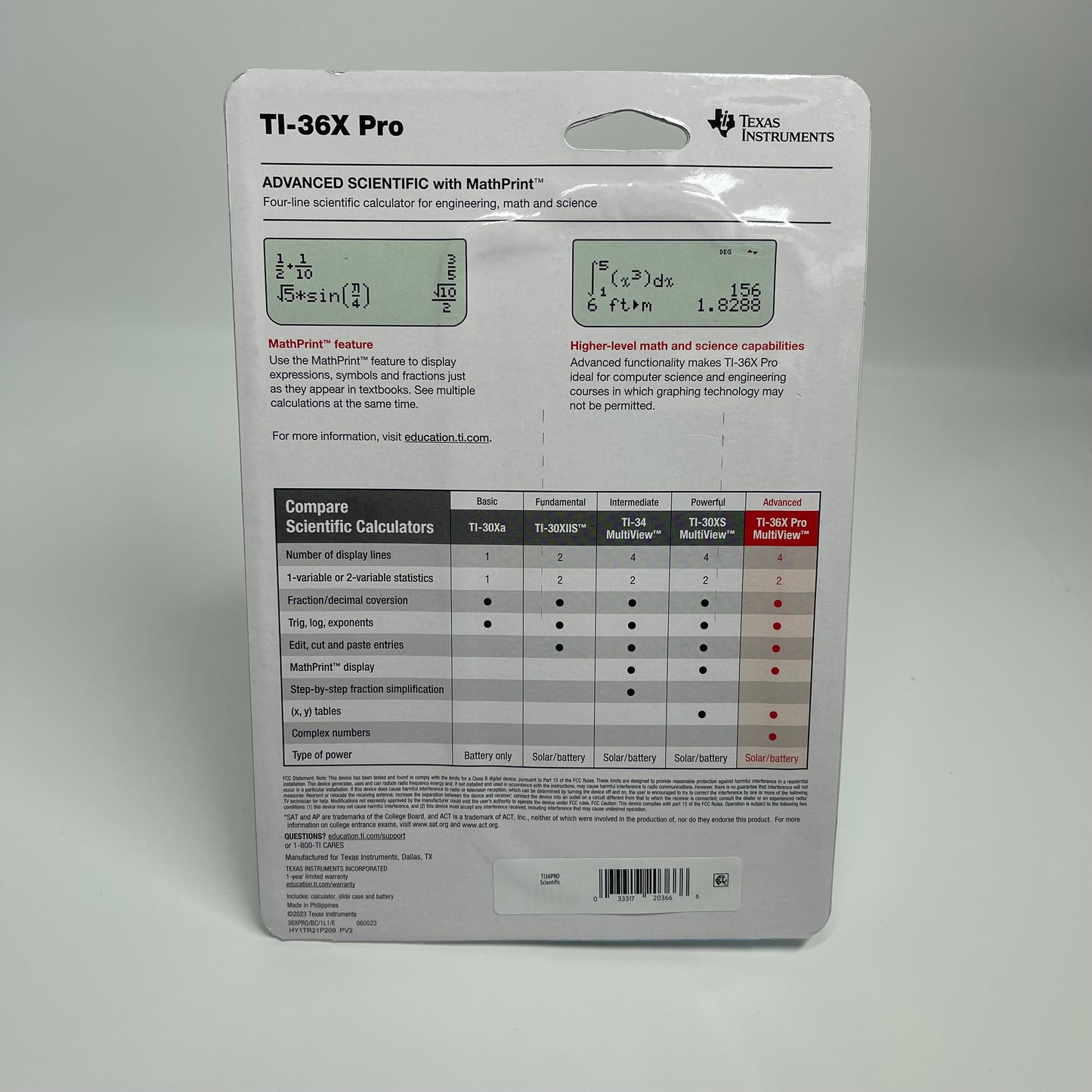New Texas Instruments TI-36X Pro Scientific Calculator