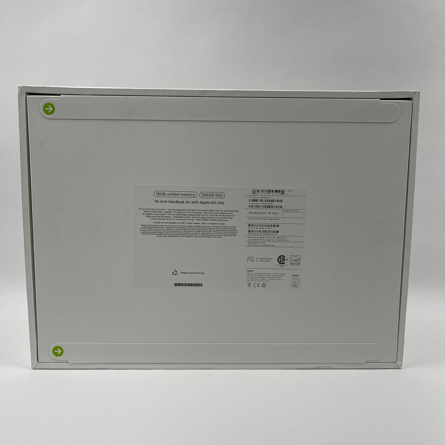 New 2024 Apple MacBook Air 15" M3 10C GPU 4.0GHz 16GB RAM 256GB SSD A3114