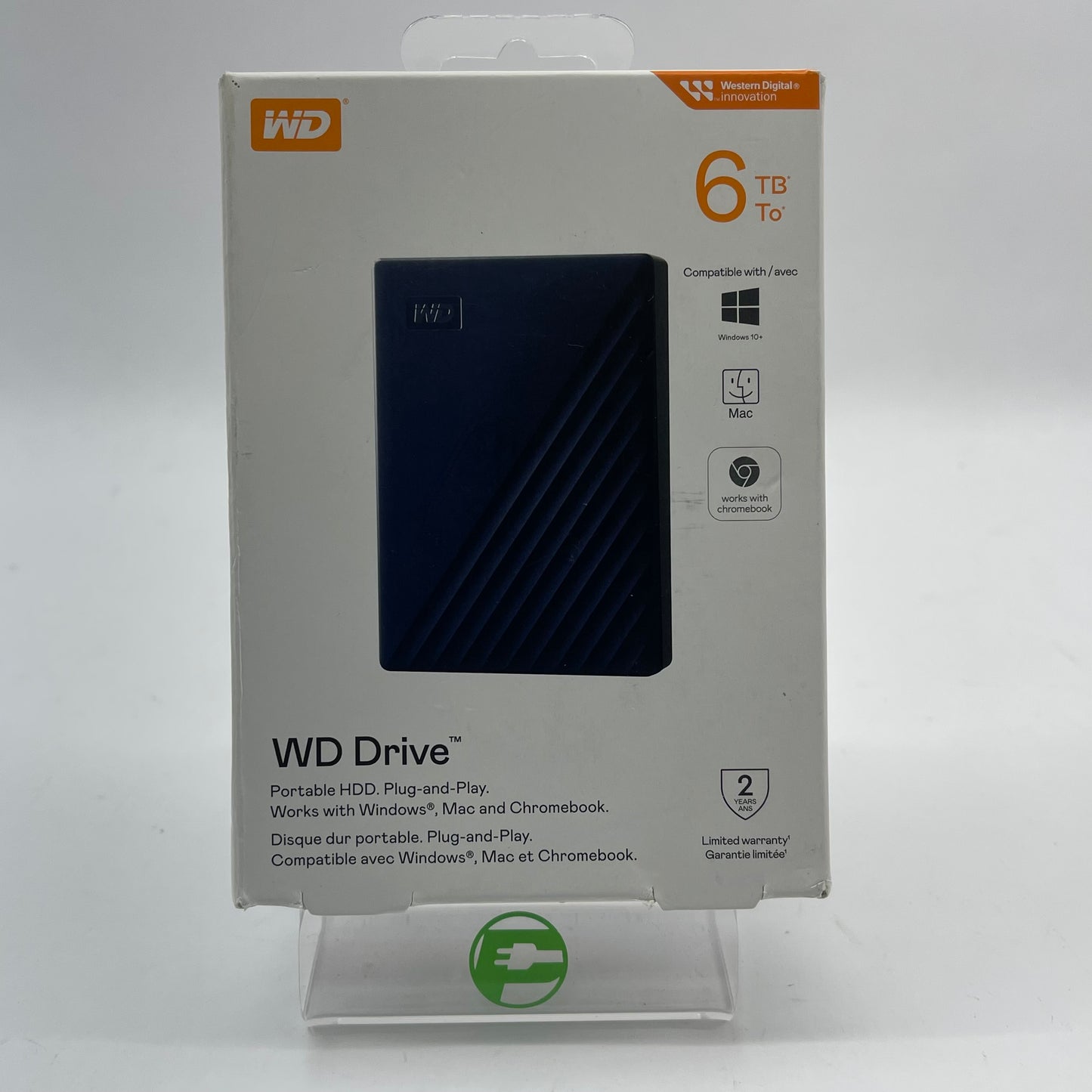 New Western Digital WD Drive 6TB Portable USB-C HDD WDBRBU0060BBL-WEWM