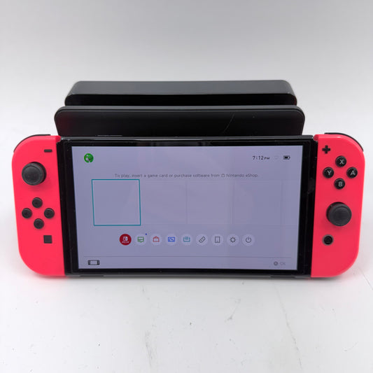 Nintendo Switch OLED Video Game Console HEG-001 Neon Red