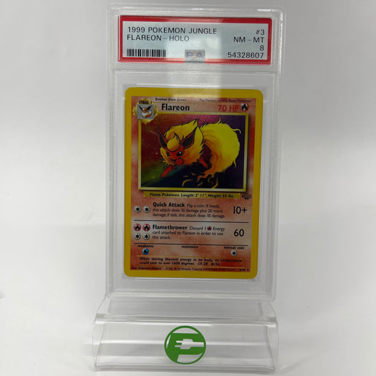 Pokemon TCG Jungle Flareon #3 Trading Card 3/64 PSA 8 NM-MT