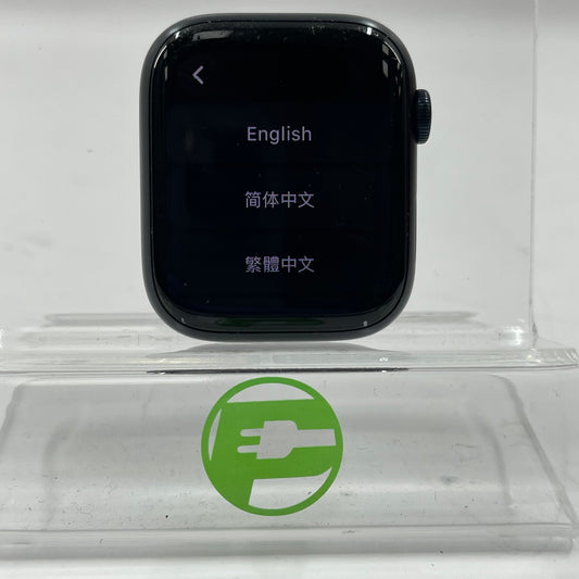 Unlocked Apple Watch Series 9 45MM Midnight Aluminum Blue Milanese Loop Face Only A2984