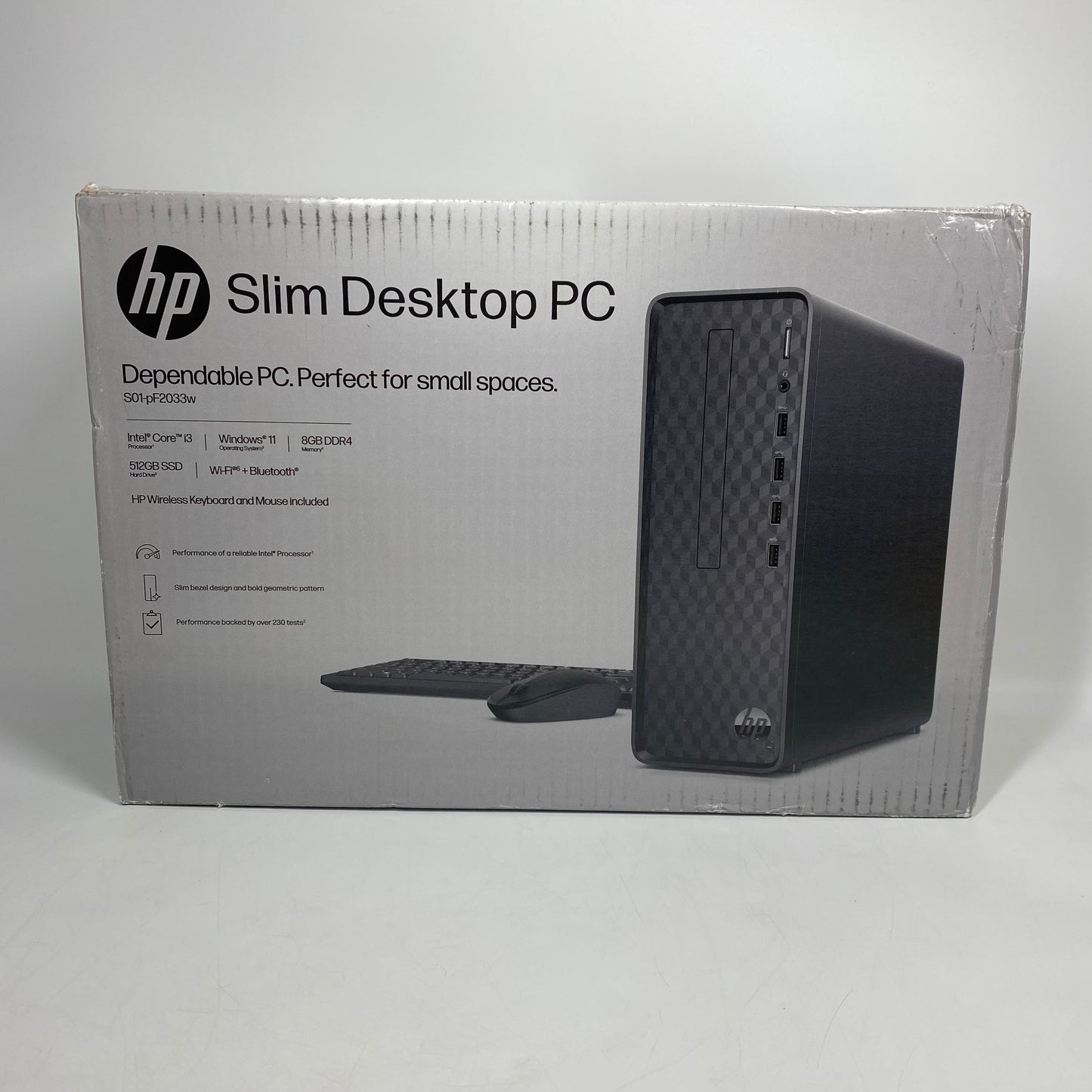 New HP Slim Desktop PC S01-PF2033W i3-12100 4.30GHz 8GB RAM 512GB SSD