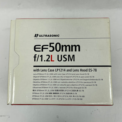 Canon EF 50mm f/1.2 L USM Auto & Manual Prime Lens