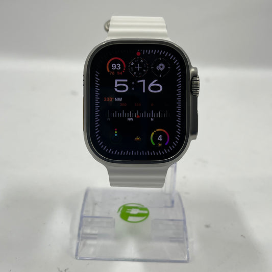 Unlocked Apple Watch Ultra 49MM Natural Titanium White Ocean Band GA02998-US