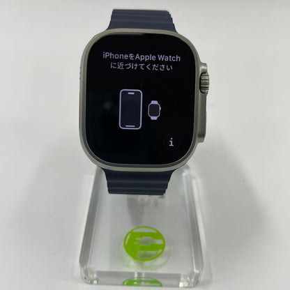 Unlocked Apple Watch Ultra 2 49MM Natural Titanium Anchor Blue Ocean Band