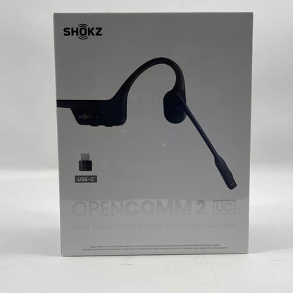 New Shokz OpenComm 2 UC USB-C Bluetooth Bone Conduction Headset Black