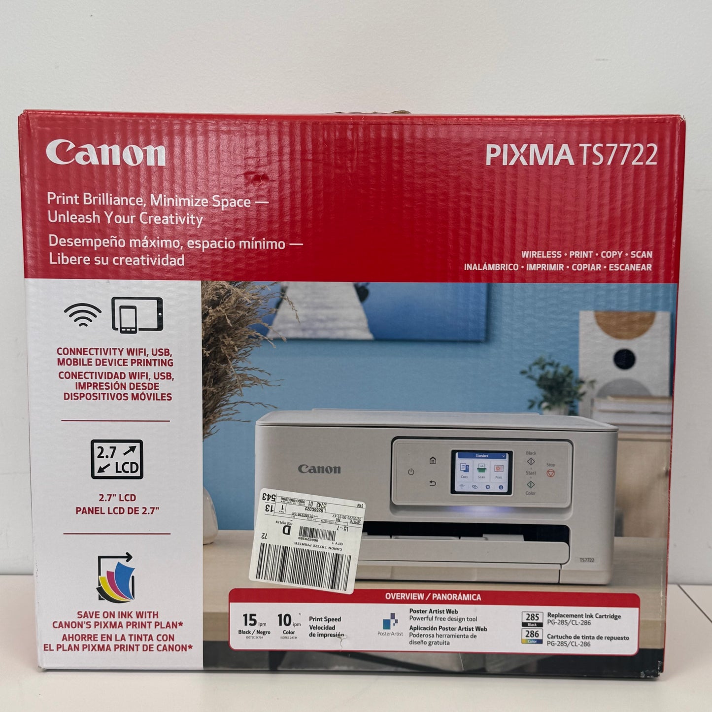 New Canon PIXMA TS7722 Wireless Printer 6256C022