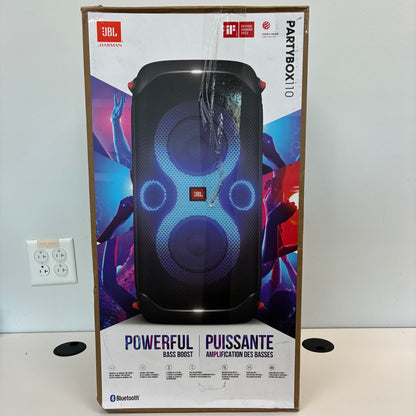 New JBL PartyBox 110 Portable Party Speaker Black JBLPARTYBOX110AM