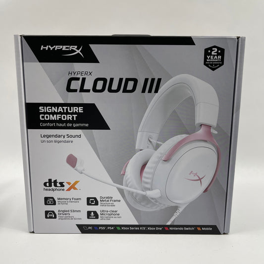 New HyperX Cloud III White/Pink 9W1Q4A6 Multi-Platform
