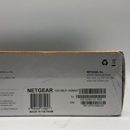 New Netgear 8-Port Gigabit Ethernet  Unmanaged PoE Switch GS108LP