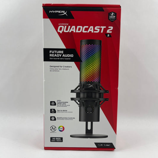 New HyperX QuadCast 2 S 20 Hz - 20 kHz Multi-Pattern USB Microphone 9A273A6