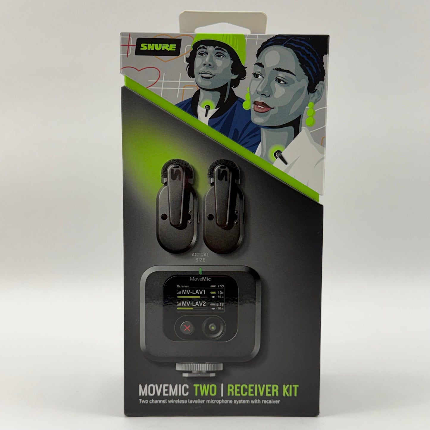 Shure MoveMic Two Channel Wireless Lavalier Microphone System w/ Receiver SPCCW