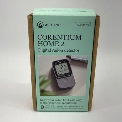 New Airthings Corentium Home 2 Digital Radon Detector Black 325