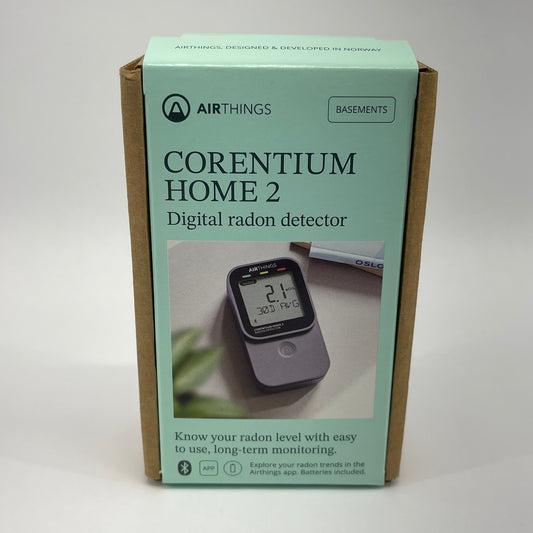 New Airthings Corentium Home 2 Digital Radon Detector Black 325