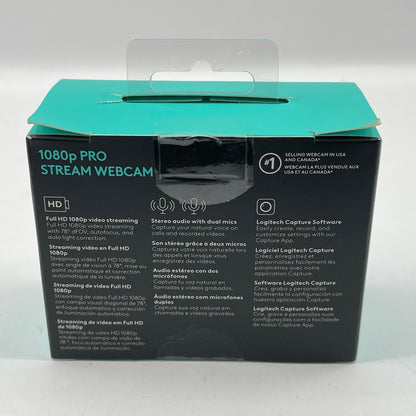New Logitech 1080p Pro Stream Webcam 960-001211