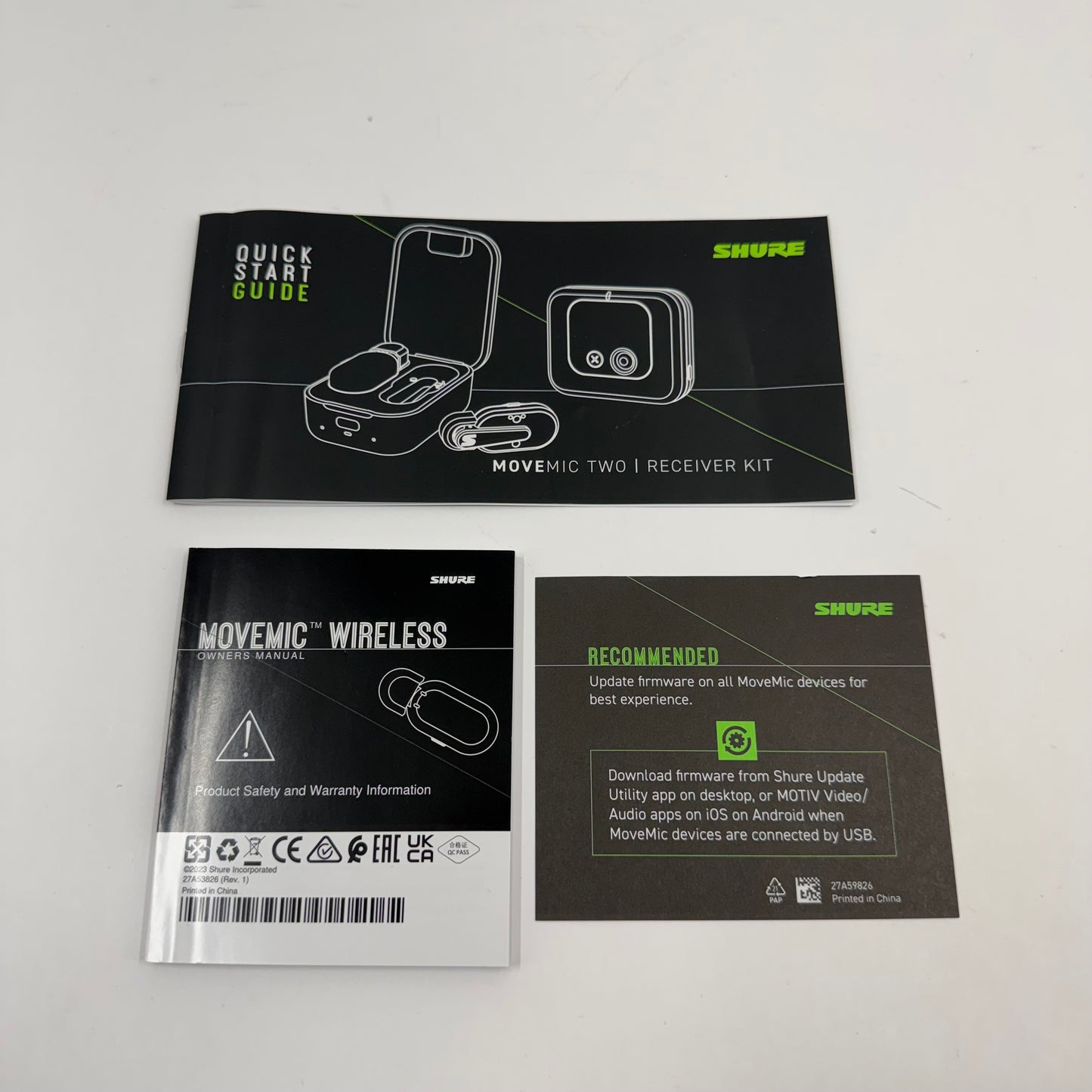 Shure MoveMic Two Channel Wireless Lavalier Microphone System w/ Receiver SPCCW