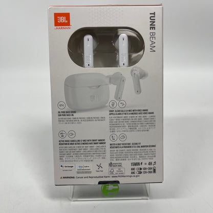 New JBL Tune Beam True Wireless Noise Cancelling Earbuds White JBLTBEAMWHTAM