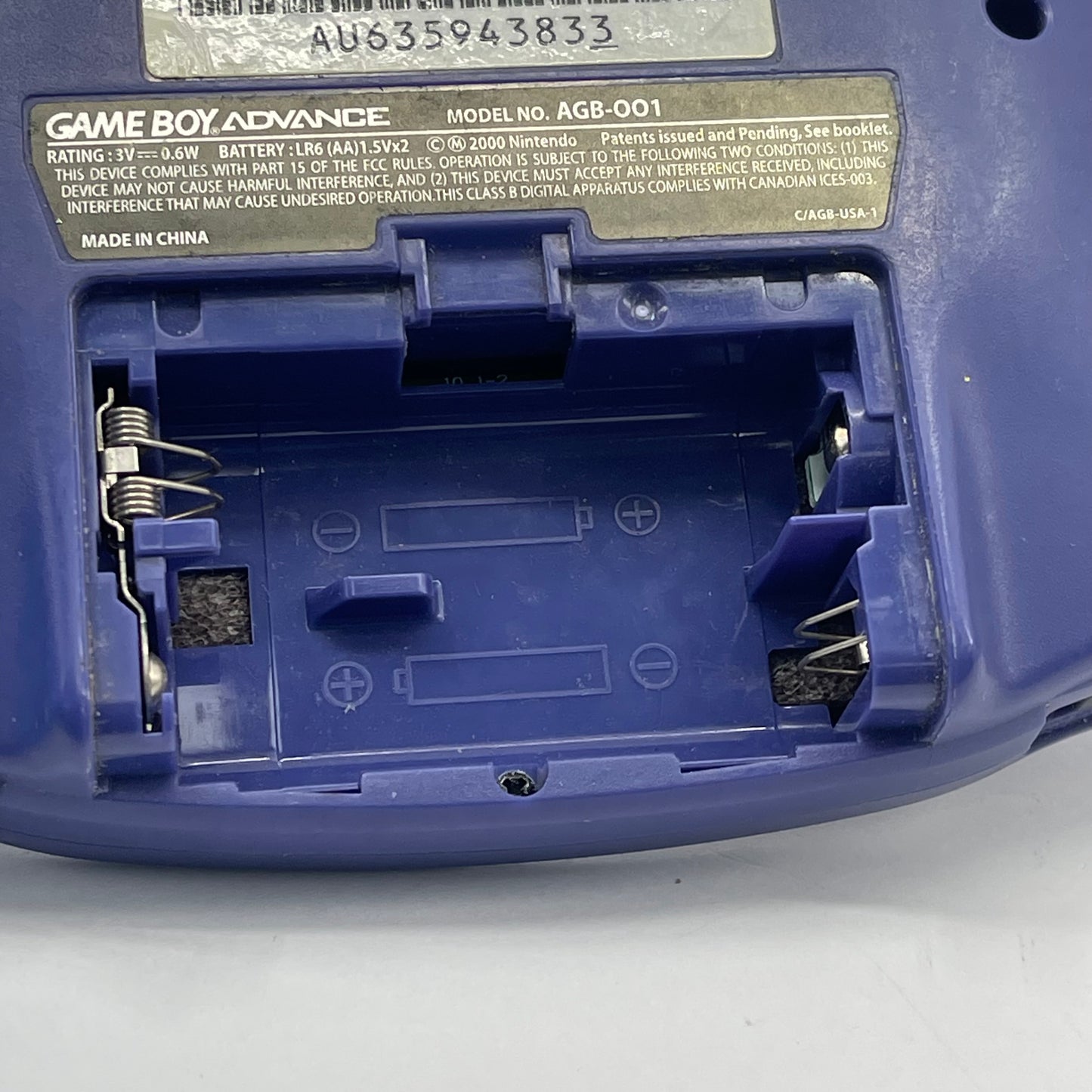 Nintendo Game Boy Advance Handheld Game Console Only AGB-001 Indigo