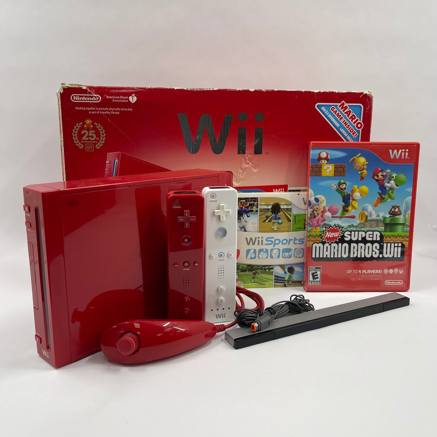 Nintendo Wii Video Game Console RVL-001 25th Anniversary Mario Red Edition