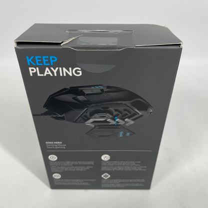 New Logitech G502 HERO Wired Optical Gaming Mouse with RGB Lighting 910-005469