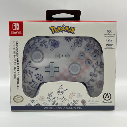 New PowerA Enhanced Wireless Controller Pokemon Pikachu Floral WLC001 For Switch